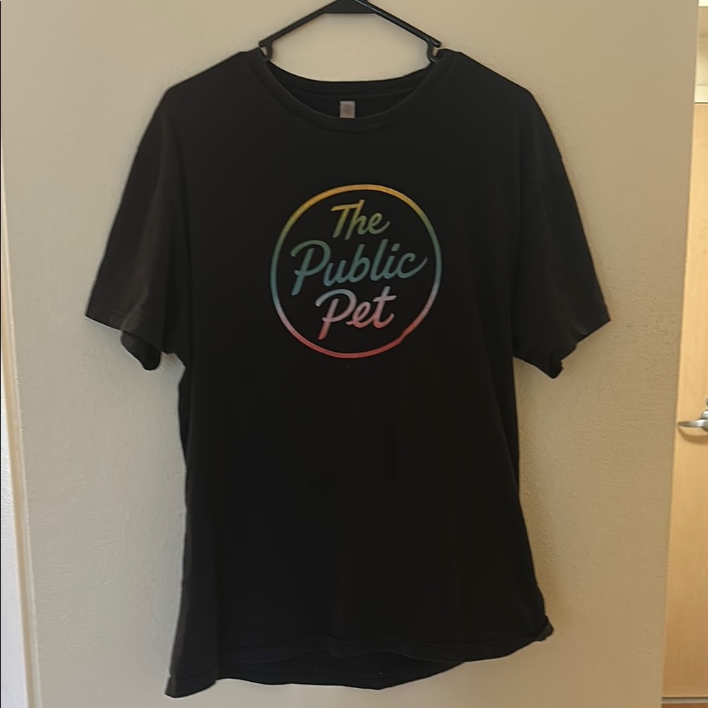 Black Graphic T-Shirt with Multicolor Logo
The Public Pet